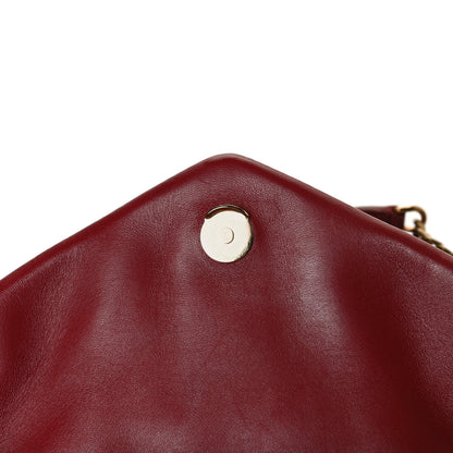 Saint Laurent Lambskin Quilted Small Loulou Puffer Monogram Chain Satchel Opyum Red 14 of 14