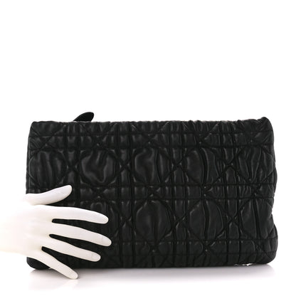Christian Dior Lambskin Cannage Pouch Black 2 of 12