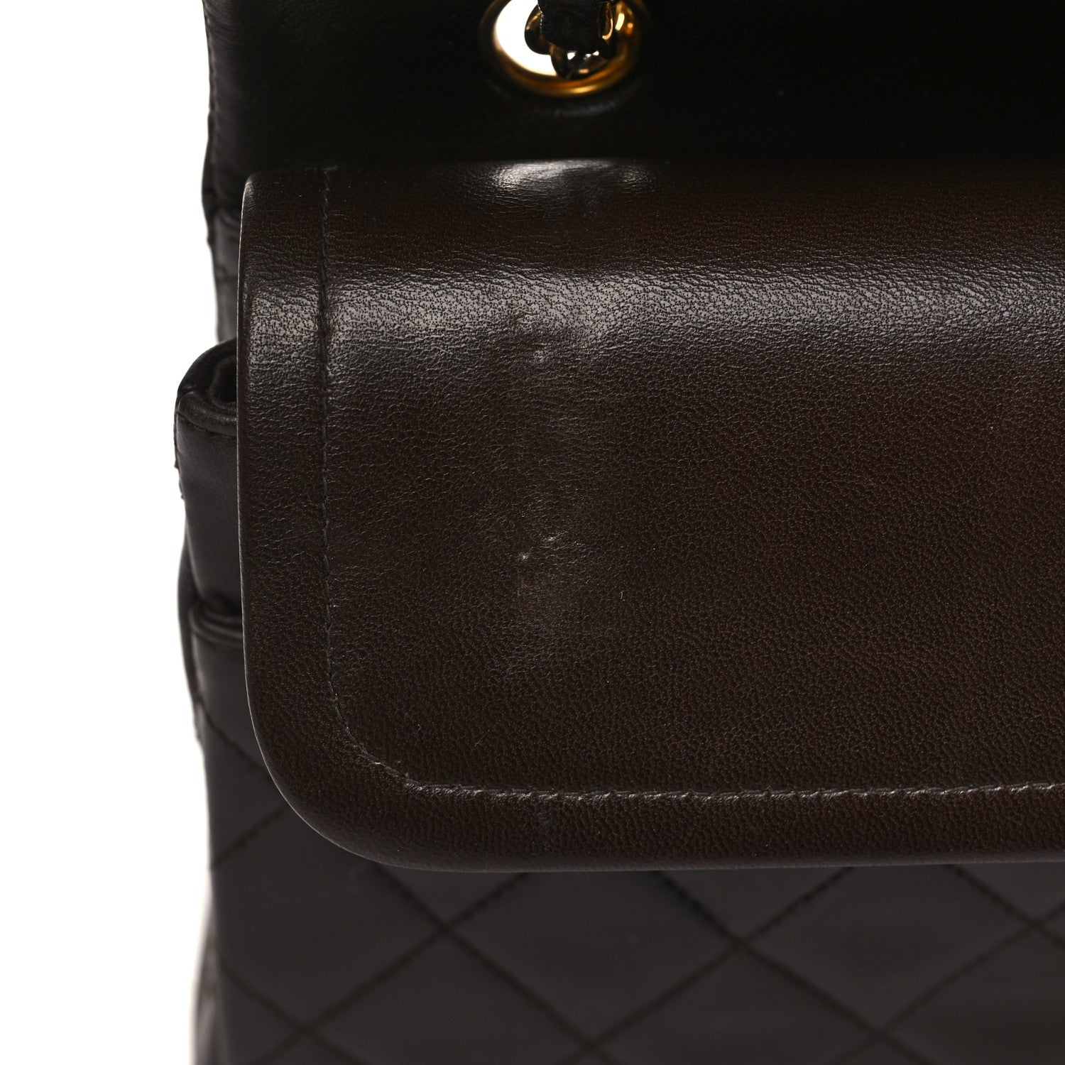 Chanel Lambskin Quilted Medium Double Flap Brown 10 of 11