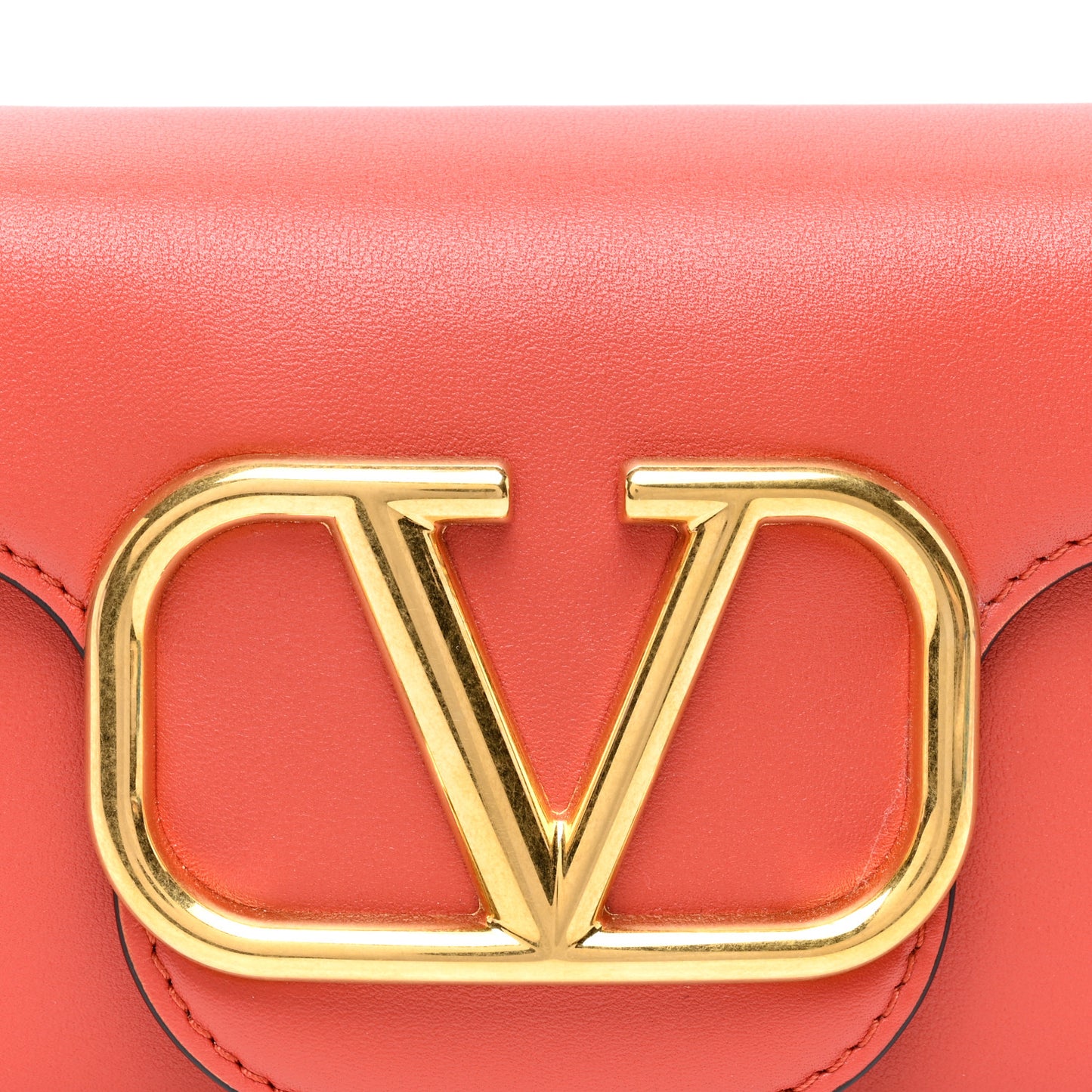 Calfskin Vlogo Small Loco Shoulder Bag Amber