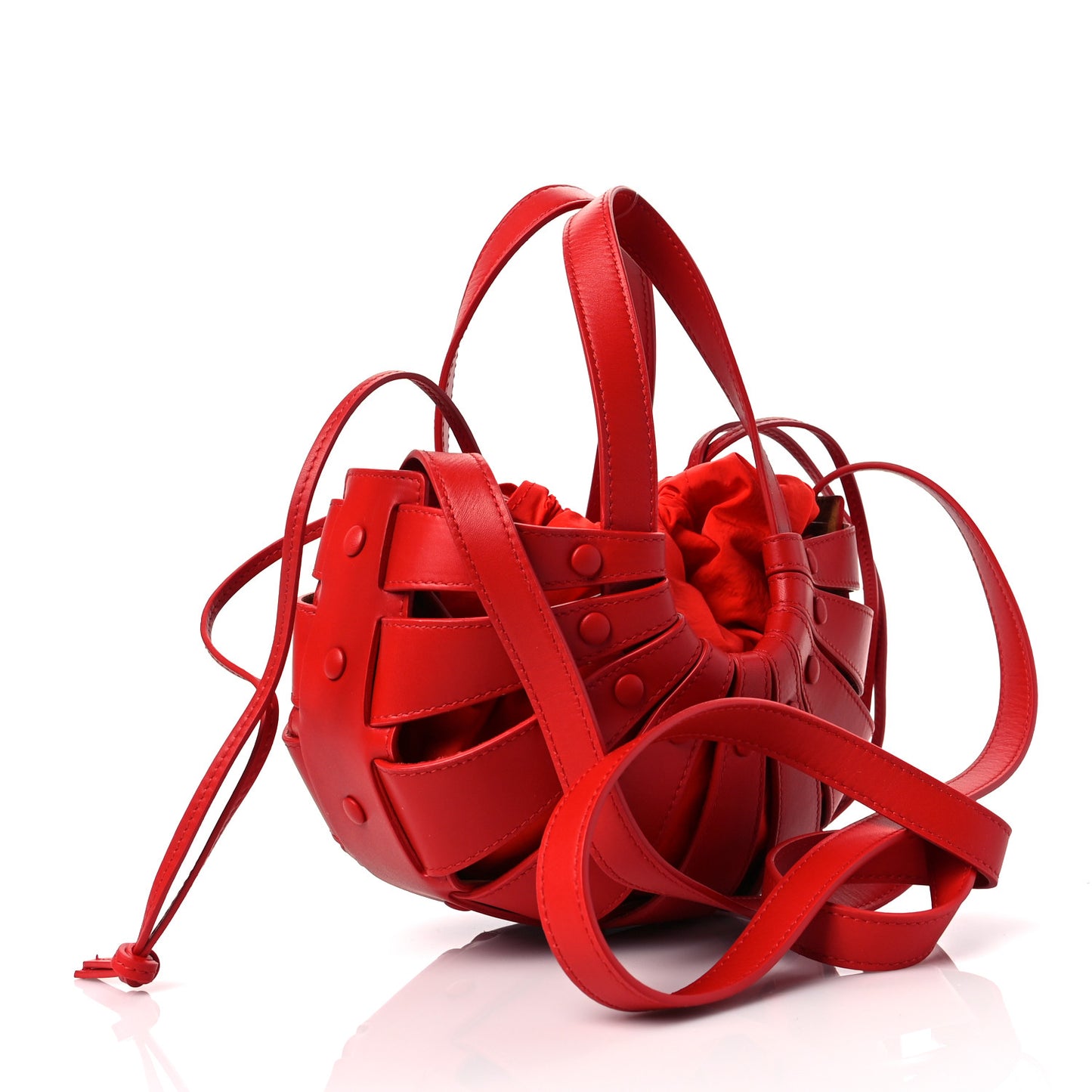 French Calfskin Small Shell Bag Chili Tomato