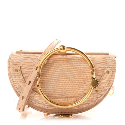 Chloe Calfskin Lizard Embossed Nile Bracelet Minaudiere Bag Pink 1 of 11