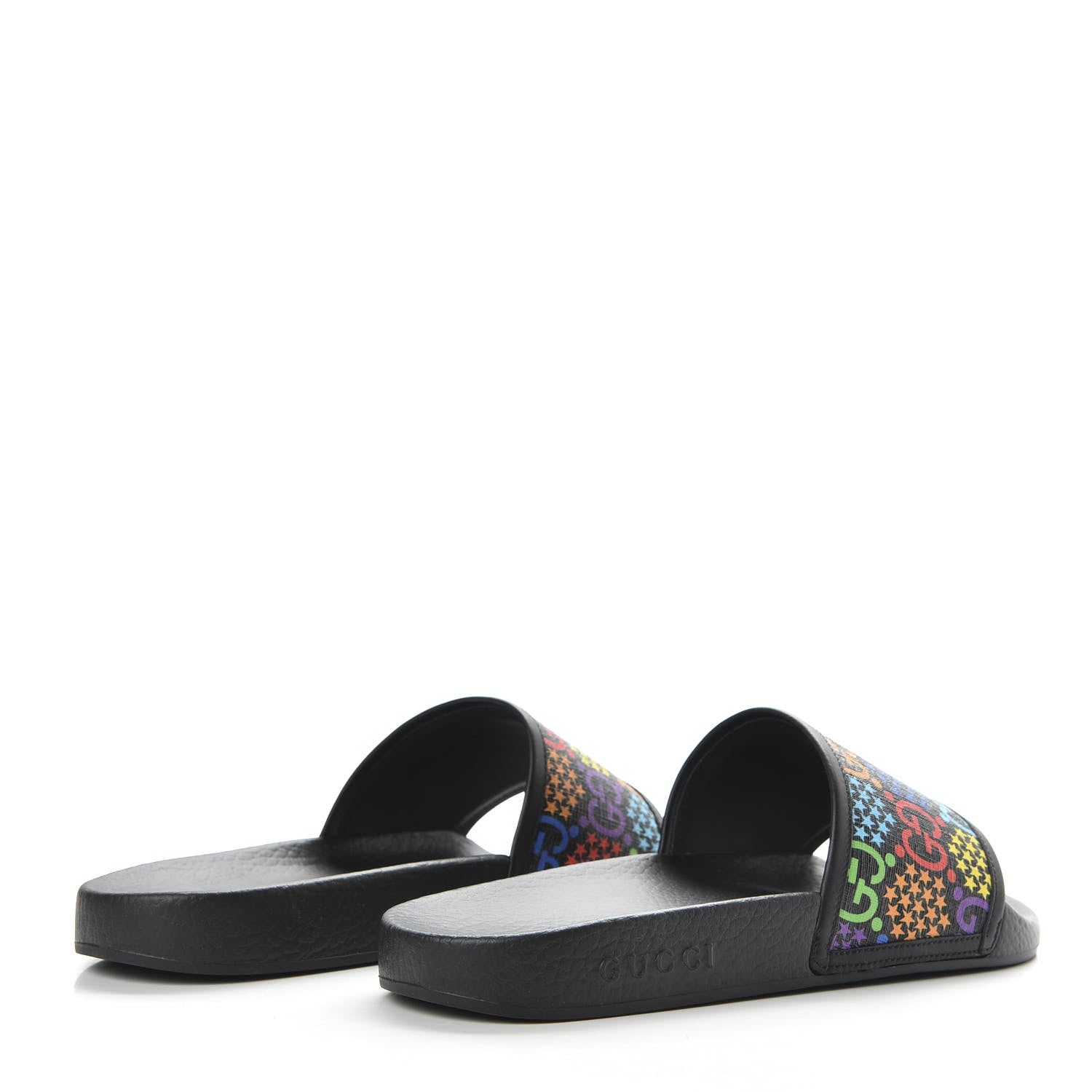 Gucci GG Supreme Monogram Psychedelic Mens Slide Sandals 7 Black Multicolor 4 of 9