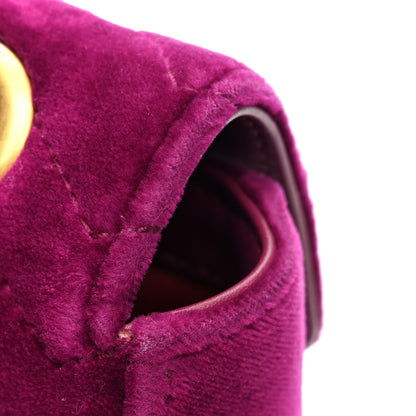 Gucci Velvet Matelasse Small GG Marmont Shoulder Bag Fuchsia Violet Cyclamen 11 of 13