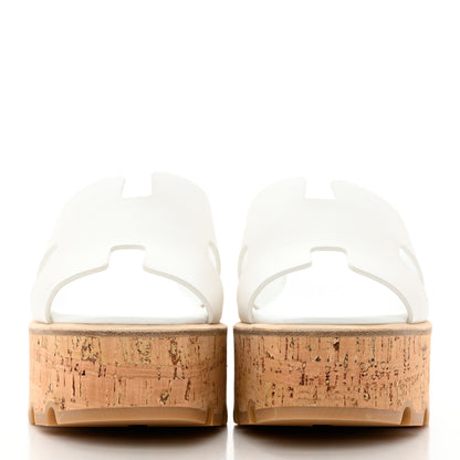 Hermes Calfskin Cork Eze 30 Sandals 36 White 2 of 9