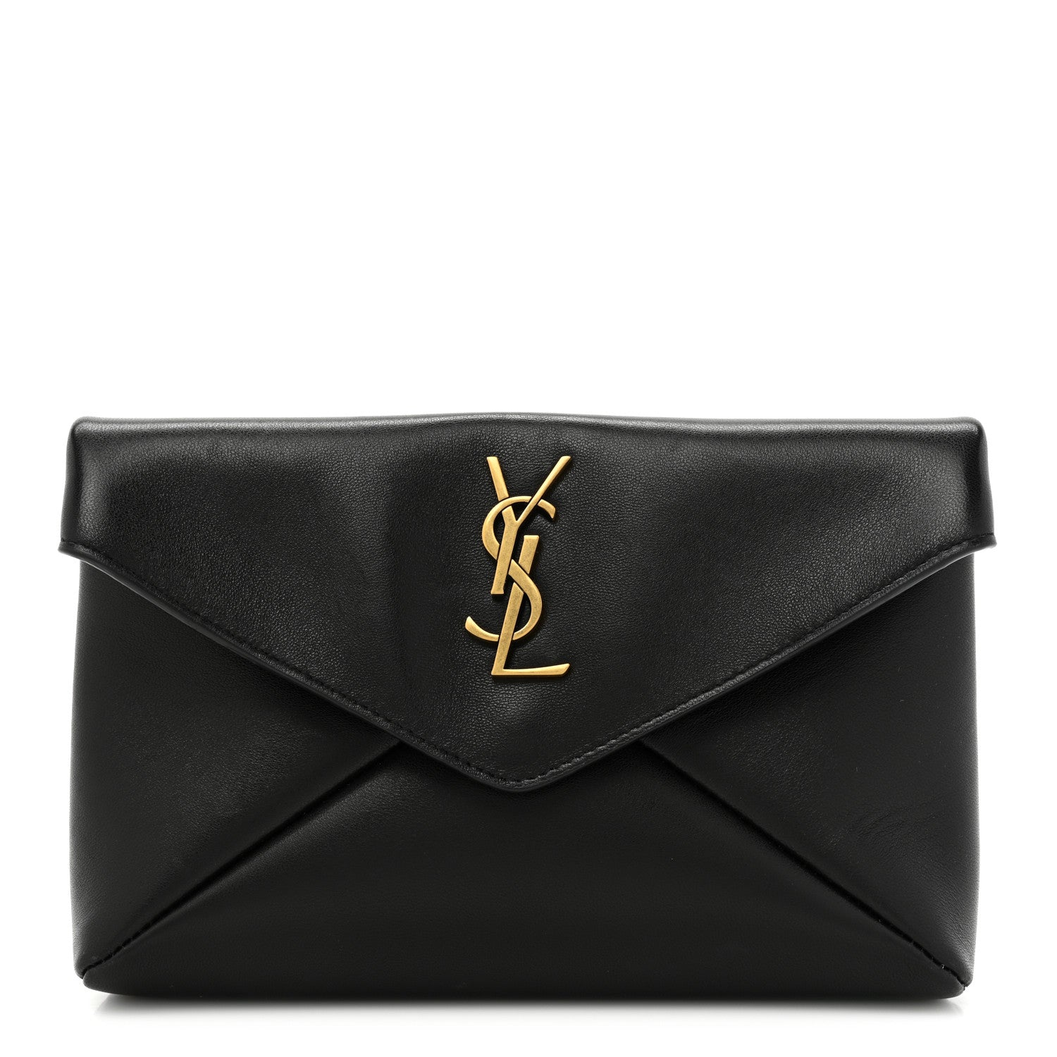 Saint Laurent Lambskin Small Cassandre Envelope Pouch Black 1 of 9