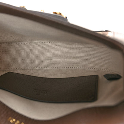 Gucci Monogram Jumbo GG Textured Dollar Calfskin Web Mini Horsebit 1955 Shoulder Bag Camel Ebony New Acero 5 of 11