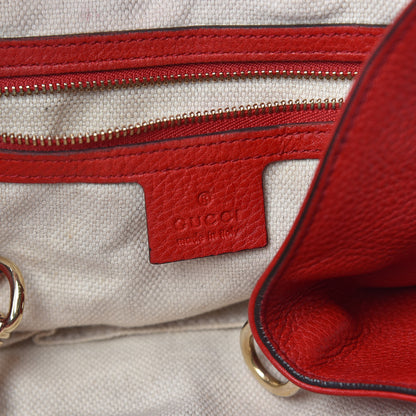 Gucci Pebbled Calfskin Medium Soho Shoulder Bag Red 8 of 11