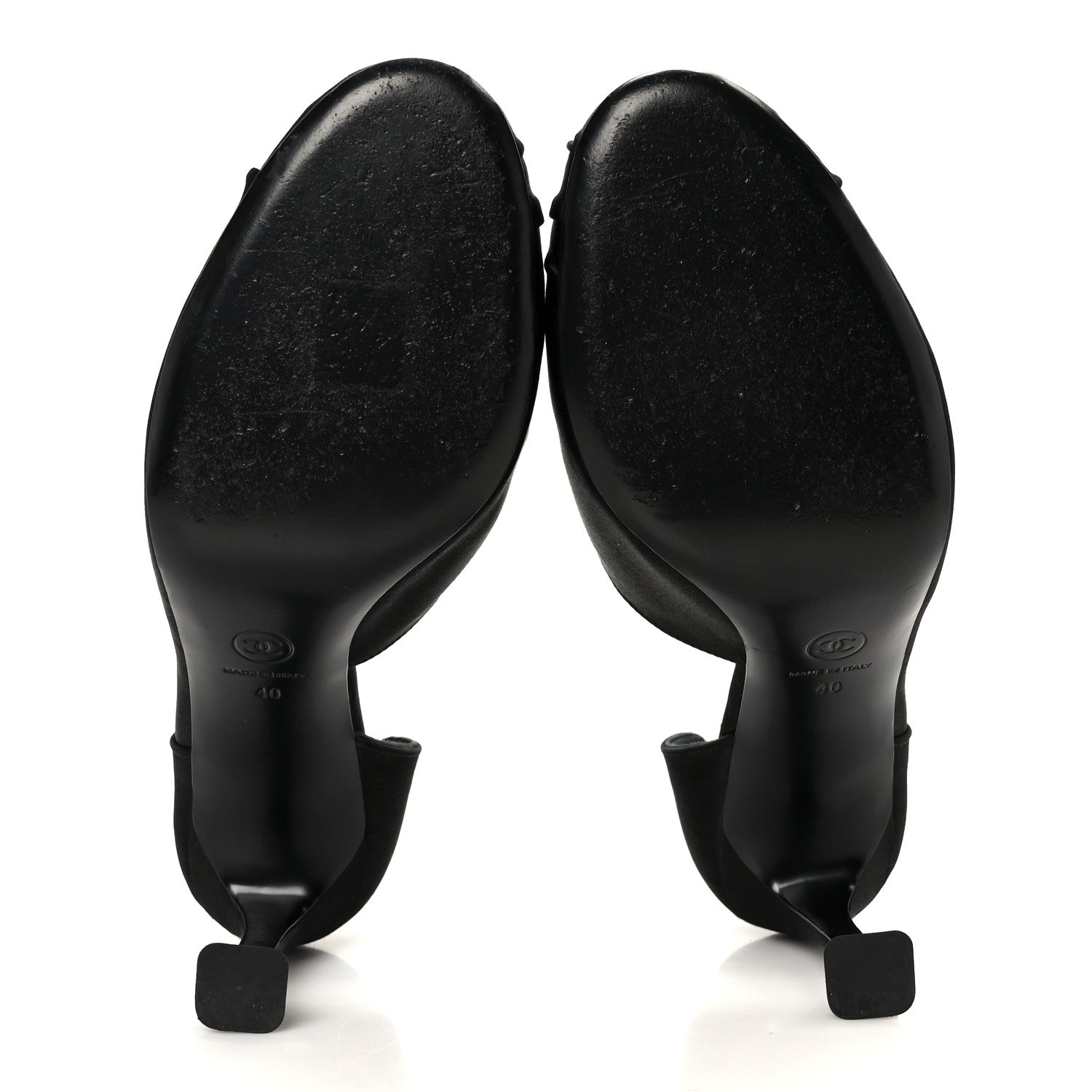 Chanel Satin Strass CC Pumps 40 Black 6 of 10