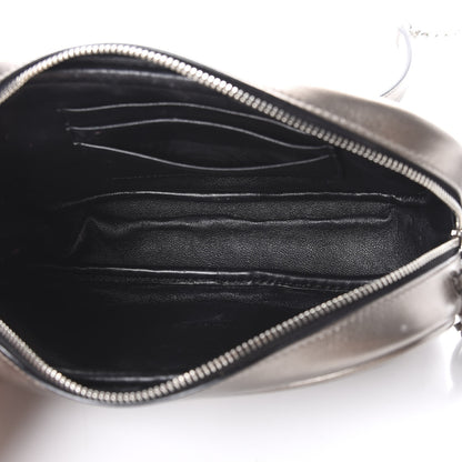 Saint Laurent Grain De Poudre Matelasse Monogram Mini Lou Camera Bag Silver 4 of 8