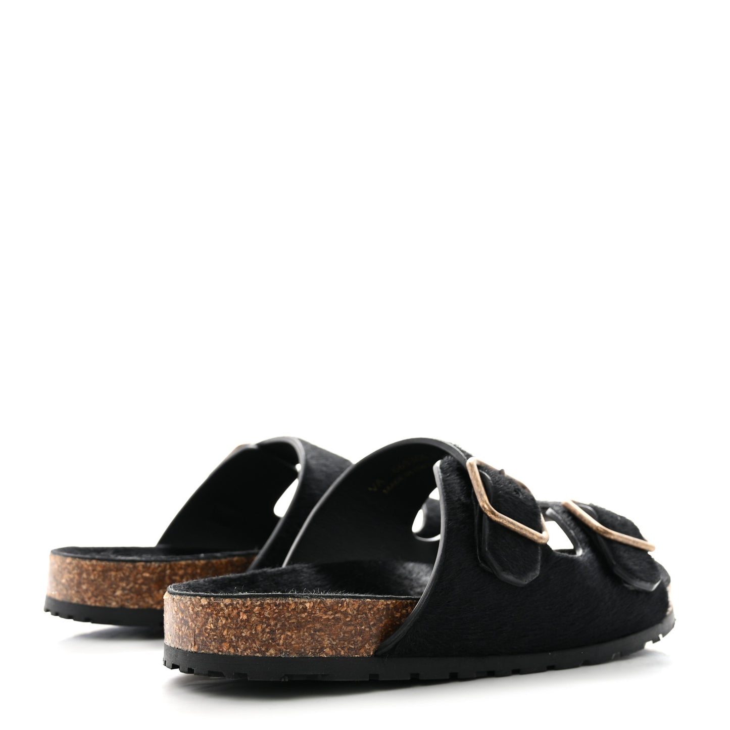 Calf Hair Jimmy Cross Slides 37 Black