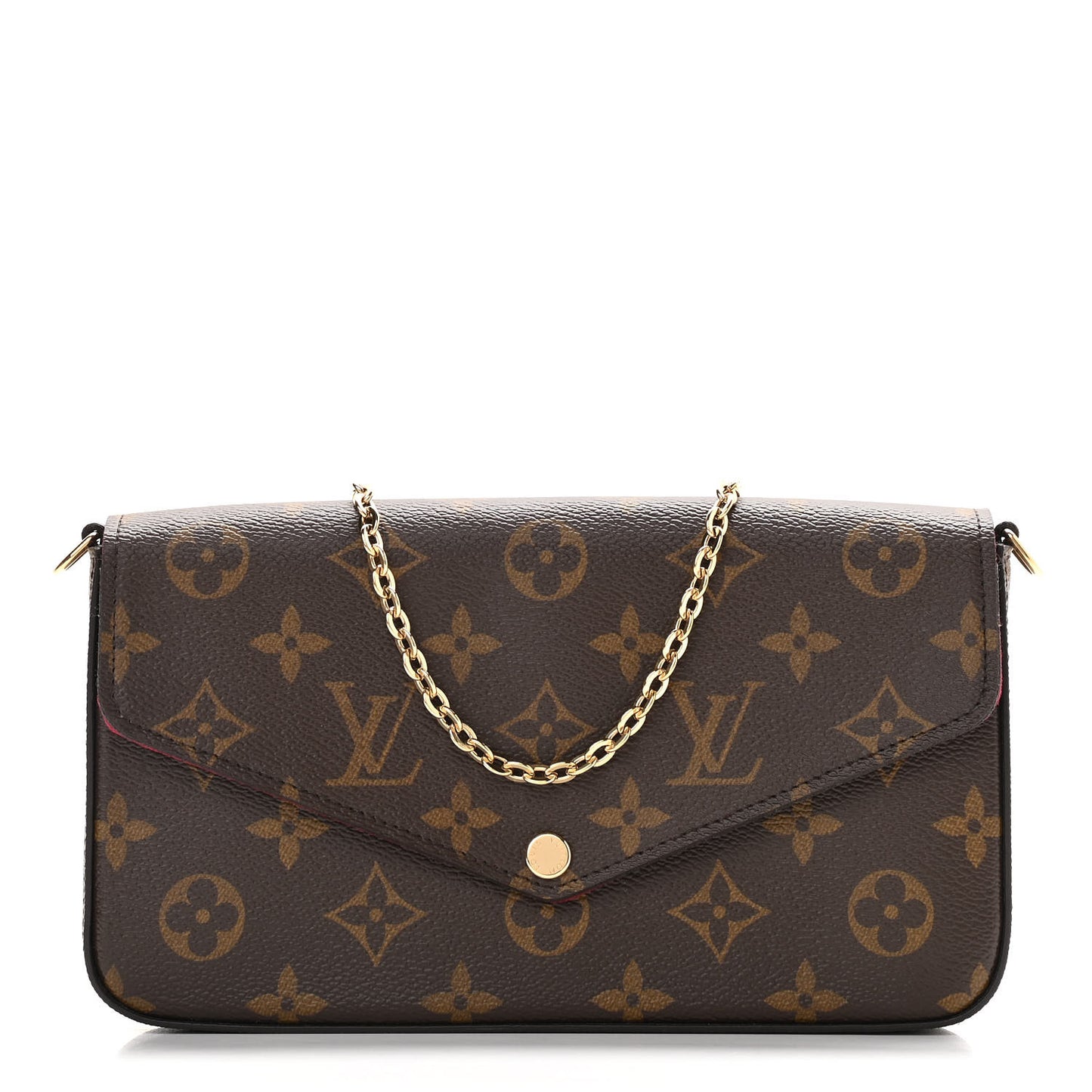 Monogram Pochette Felicie Chain Wallet Fuchsia