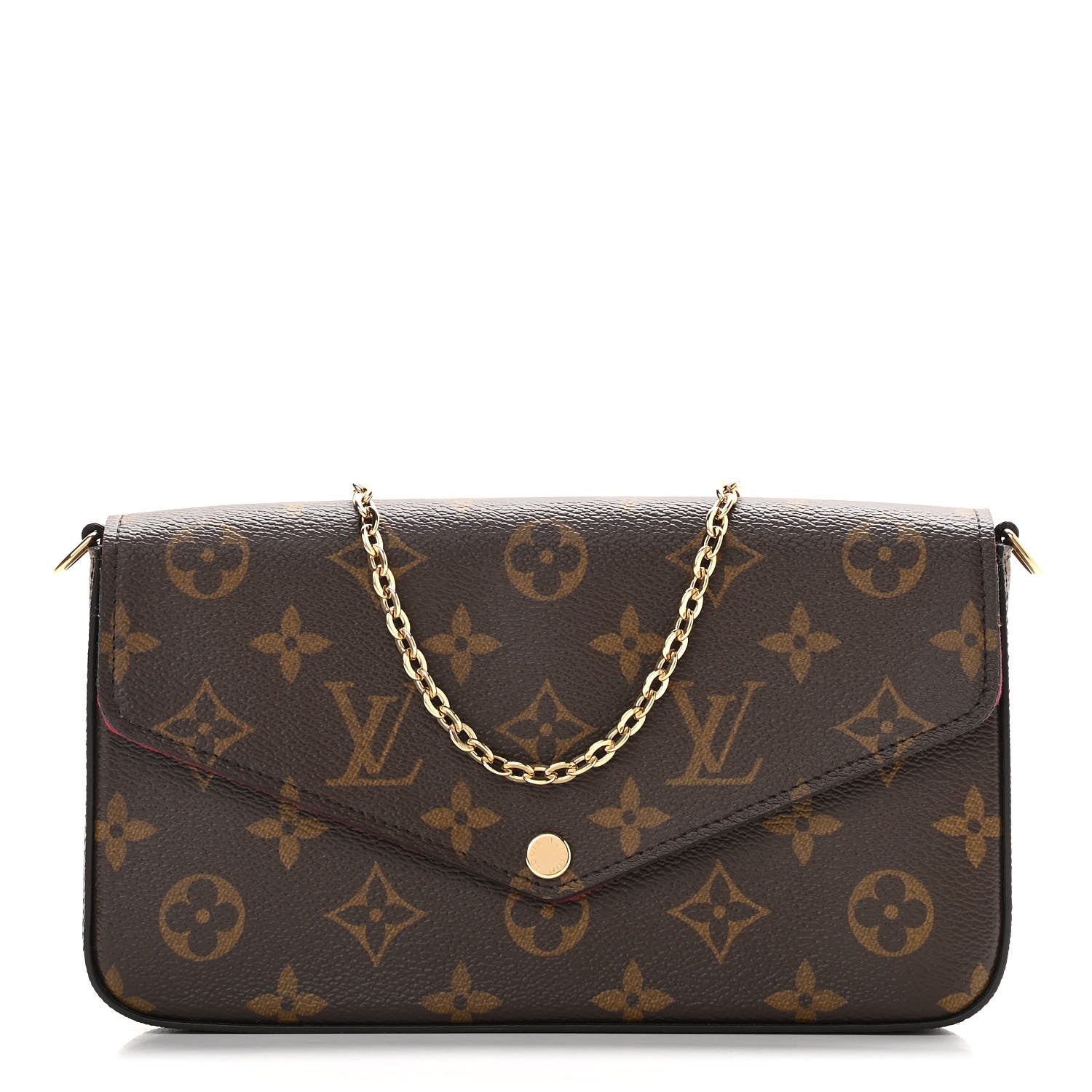 Louis Vuitton Monogram Pochette Felicie Chain Wallet Fuchsia 3 of 11