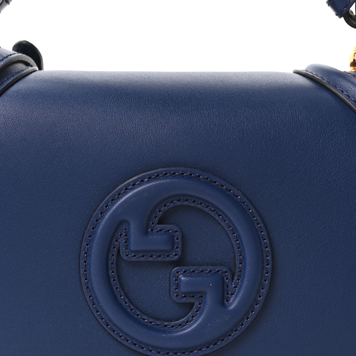Gucci Roxy Calfskin Medium Blondie Top Handle Bag Blue Agata 8 of 9