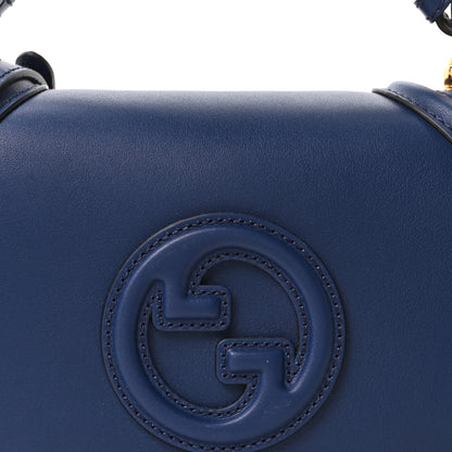 Gucci Roxy Calfskin Medium Blondie Top Handle Bag Blue Agata 8 of 9