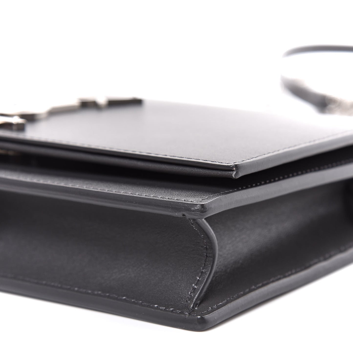 Smooth Calfskin Classic Monogram Kate Tassel Chain Wallet Asphalt