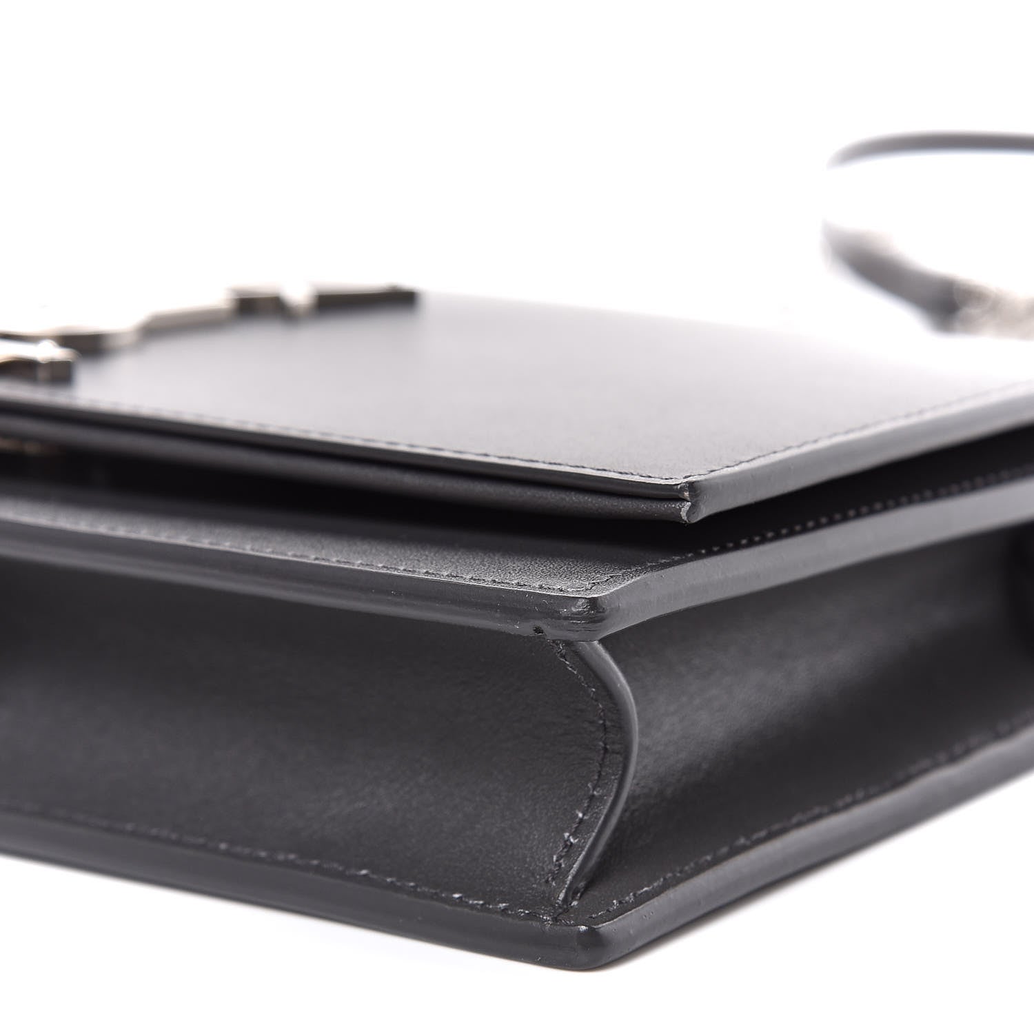 Saint Laurent Smooth Calfskin Classic Monogram Kate Tassel Chain Wallet Asphalt 9 of 11