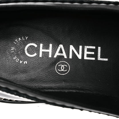 Chanel Patent Lambskin CC Chain Mocassin Loafers 37 Black 9 of 11