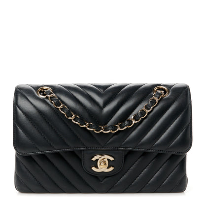 Chanel Lambskin Chevron Quilted Small Double Flap Black 1 of 11