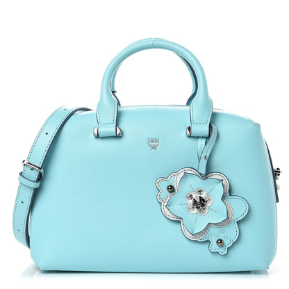 MCM Calfskin Small Cherry Blossom Ella Boston Liquid Blue 1 of 9