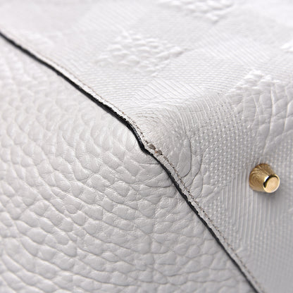 Burberry Signature Grain Calfskin Check Embossed Small Canterbury Tote Stone White 8 of 13
