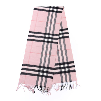 Burberry Cashmere Giant Icon Check Fringe Scarf Ash Rose 2 of 7