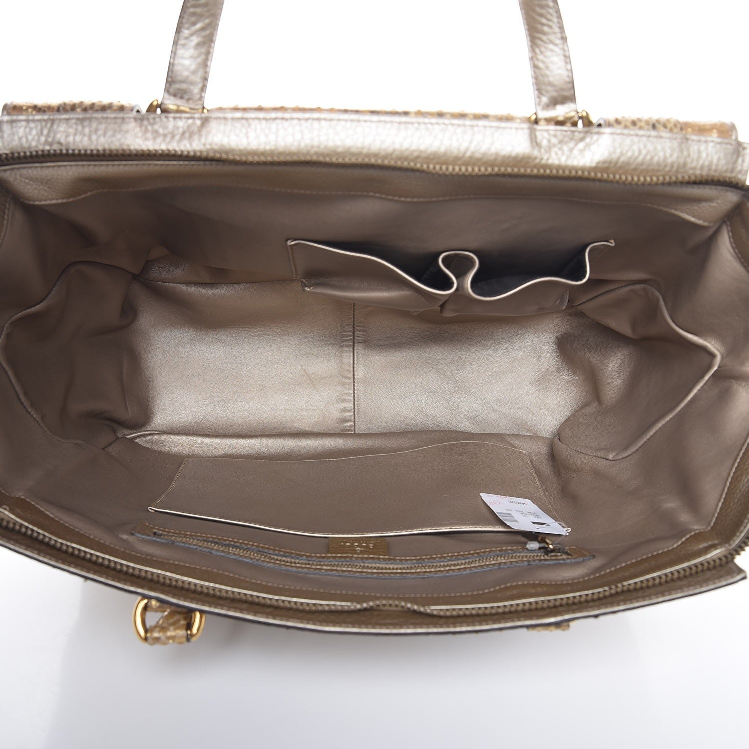 Gucci Metallic Python Medium 1973 Top Handle Satchel Gold 5 of 8