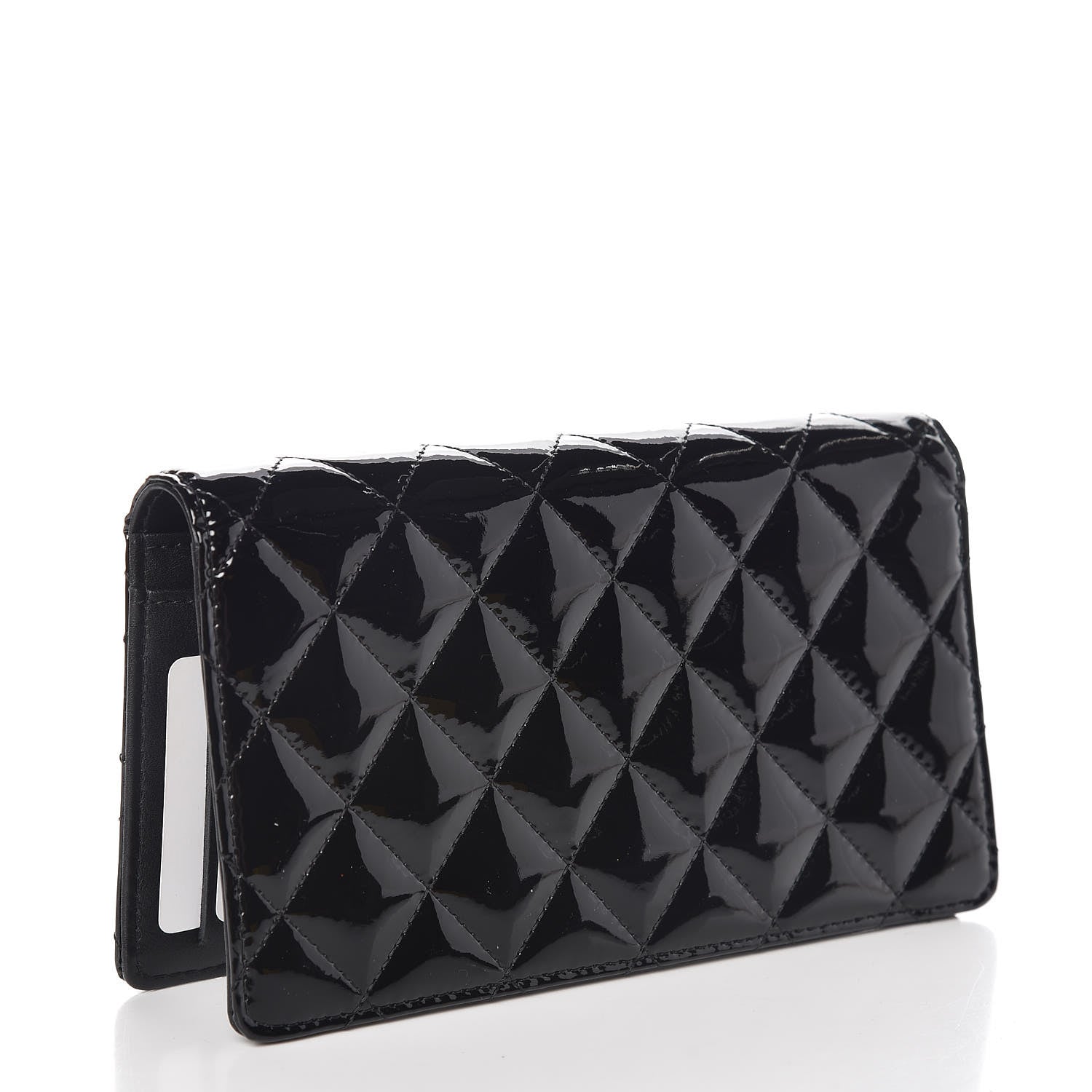 Chanel Patent Quilted Brilliant Yen Wallet Black 3 of 9