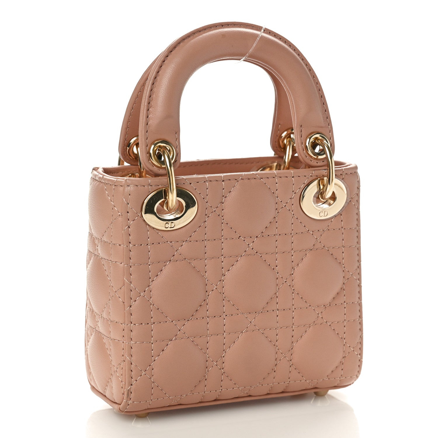 Christian Dior Lambskin Cannage Micro Lady Dior Rose Des Vents 2 of 10