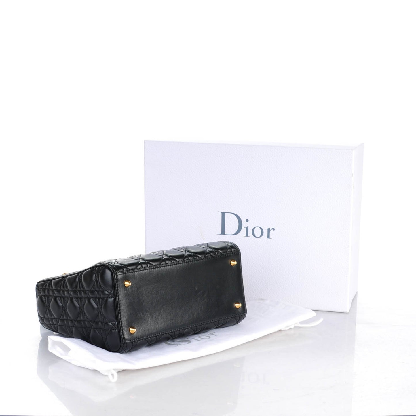 Lambskin Cannage Medium Lady Dior Black