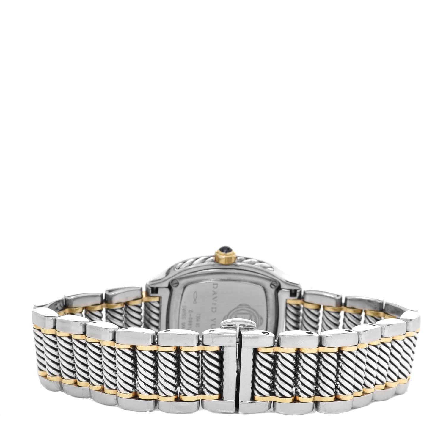 David Yurman Stainless Steel 18K Yellow Gold Diamond Mother of Pearl 25mm Thoroughbred Quartz Watch 3 of 5