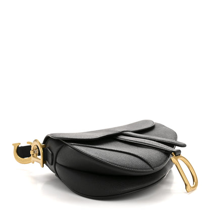 Christian Dior Grained Calfskin Saddle Bag Black 4 of 13