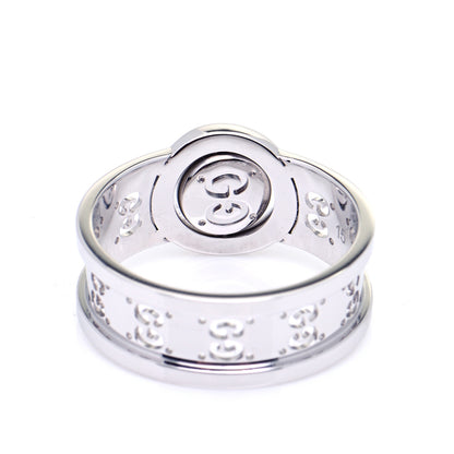 Gucci 18K White Gold Diamond 10mm Icon Twirl Band Ring 54 7 6 of 7