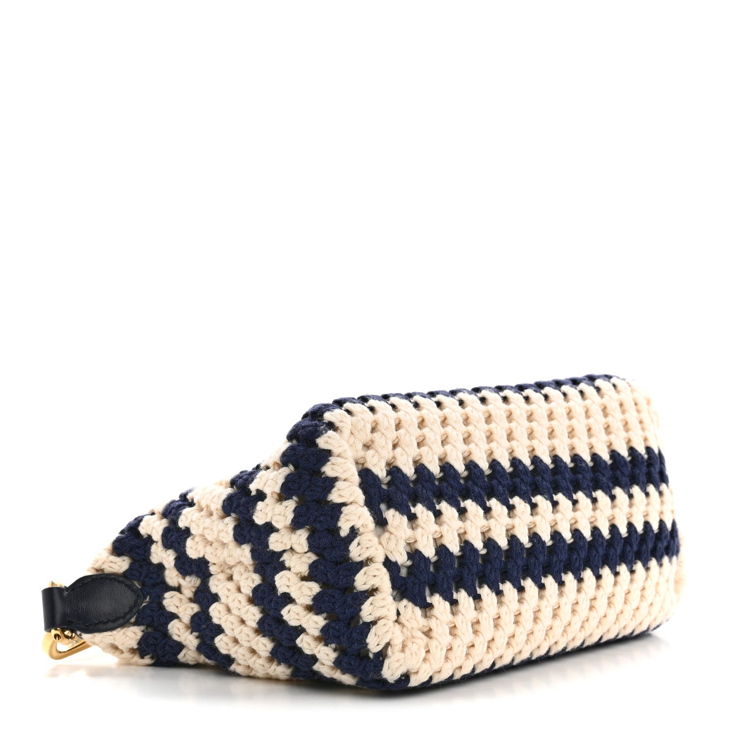 Miu Miu Fabric Crochet Pouch Blue White 4 of 11
