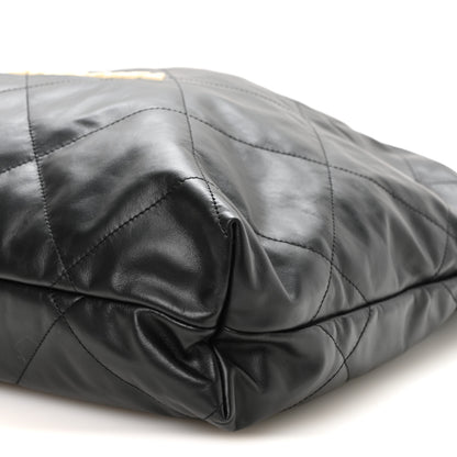 Chanel Calfskin Quilted Large Chanel 22 Black White 10 of 10