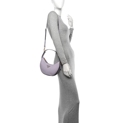 Prada Soft Calfskin Arque Shoulder Bag Glicine 2 of 10
