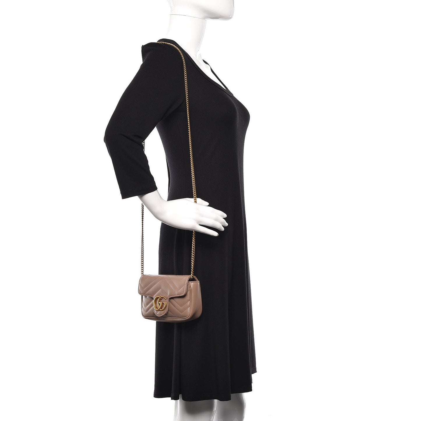 Calfskin Matelasse Super Mini GG Marmont Shoulder Bag Porcelain Rose