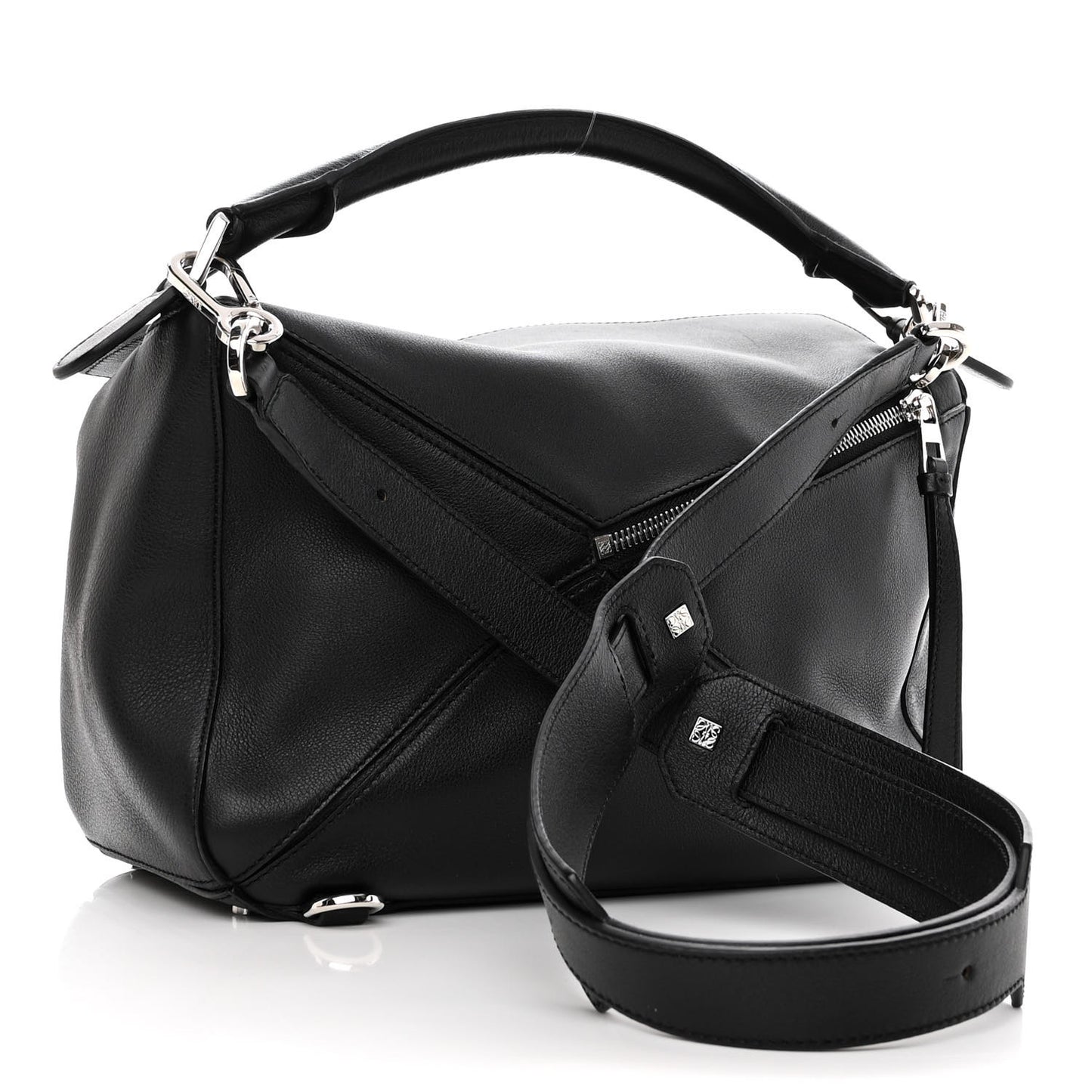 Calfskin Medium Puzzle Bag Black