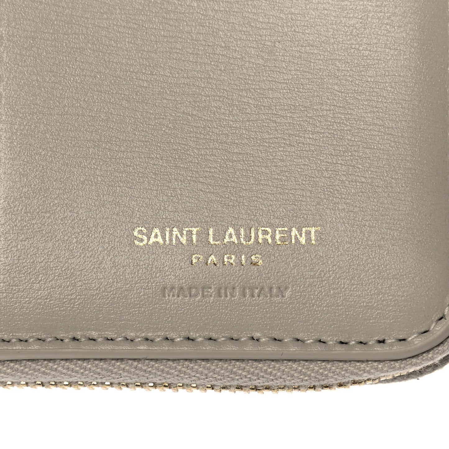 Calfskin Compact Zip Around Wallet Crema Soft