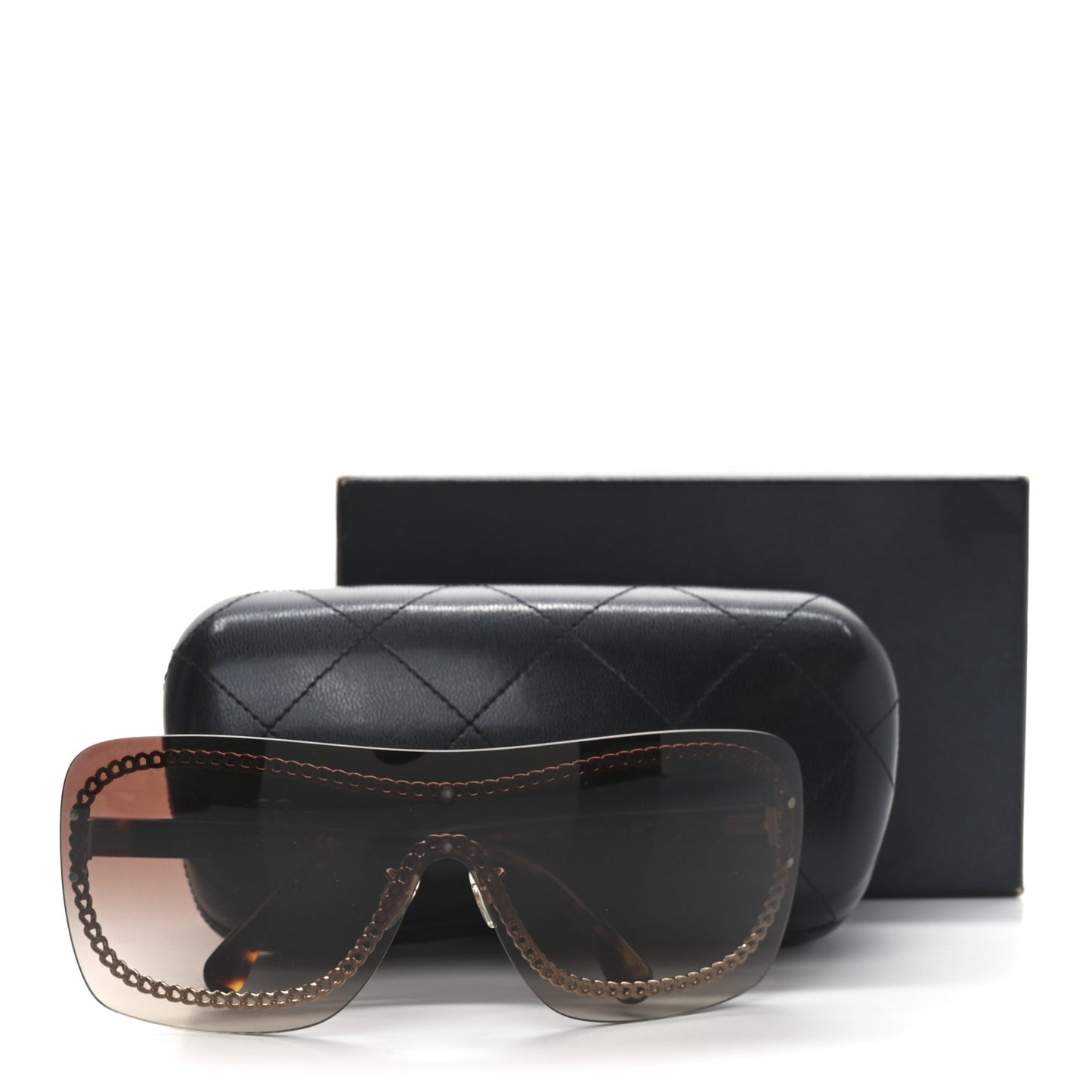Rimless Shield Sunglasses 4243 Gradient Tortoise