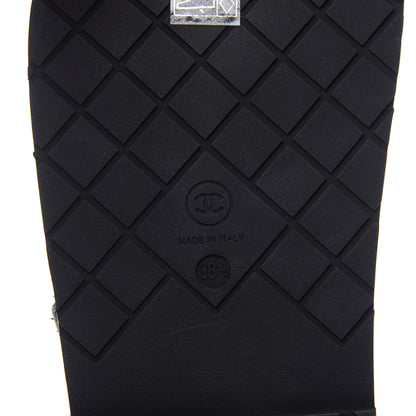 Chanel Satin Lambskin Chain Flat Sandals 38.5 Black 9 of 10