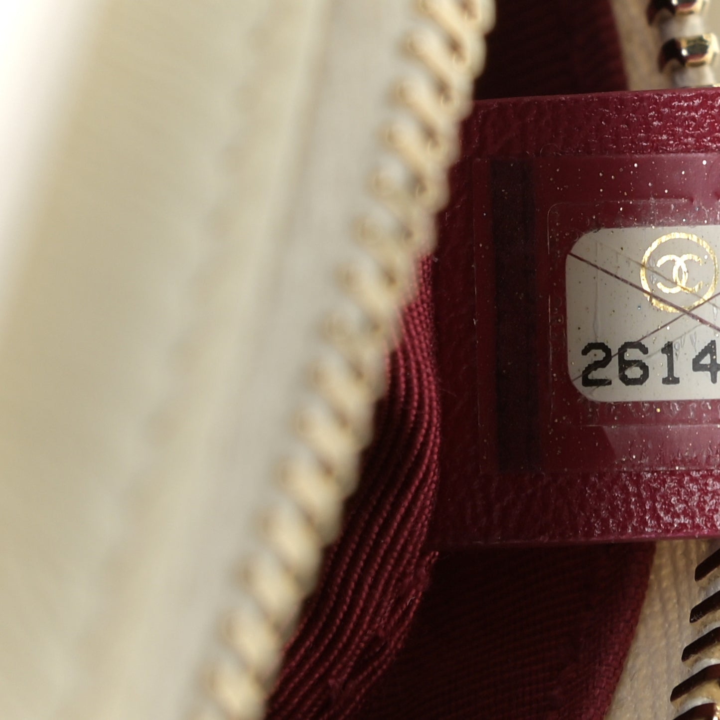 Aged Calfskin Quilted Small Gabrielle Hobo White