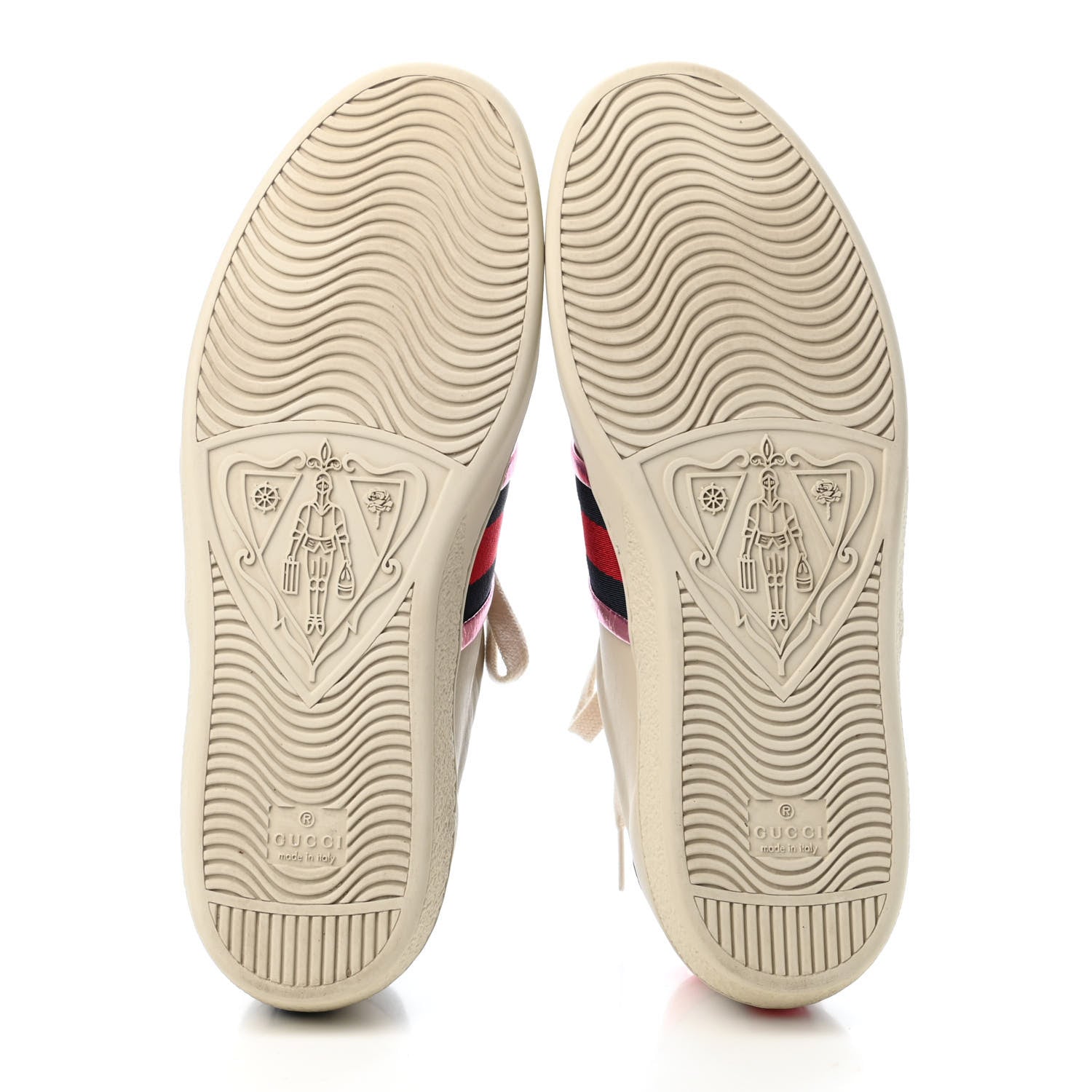 Gucci Calfskin Ayers Web Flames Embroidered Mens Ace Sneakers 8 Off White 4 of 4