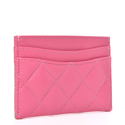Chanel Caviar Quilted Card Holder Pink 3 of 9
