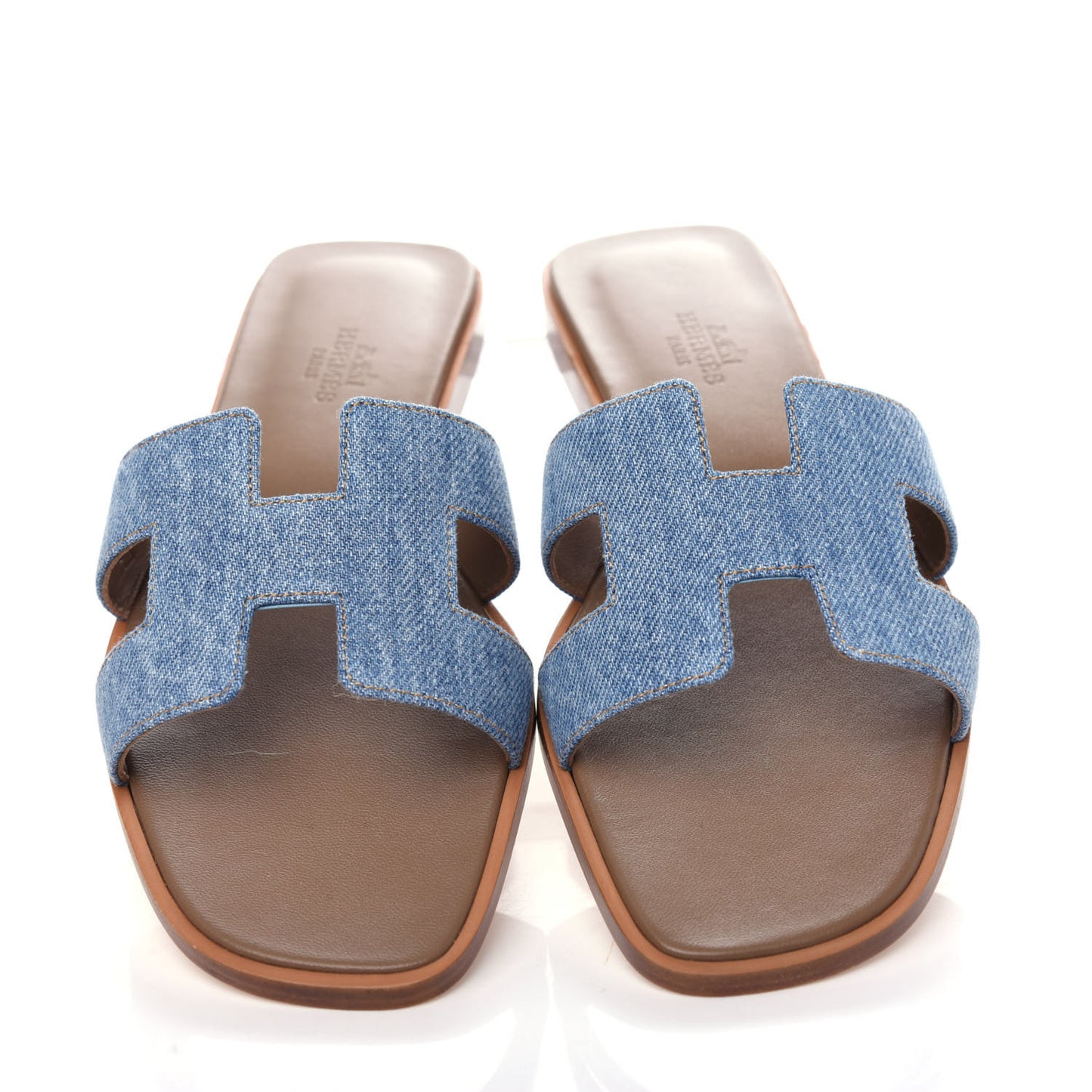 Denim Canvas Oran Sandals 36.5 Bleu Clair