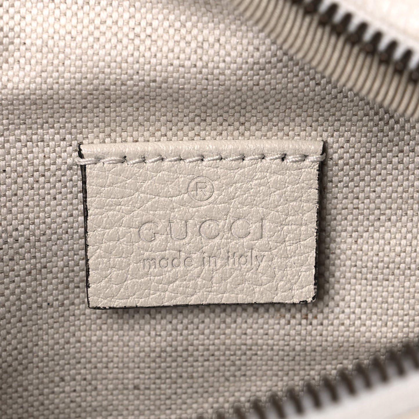 Grained Calfskin Small Logo Belt Bag White