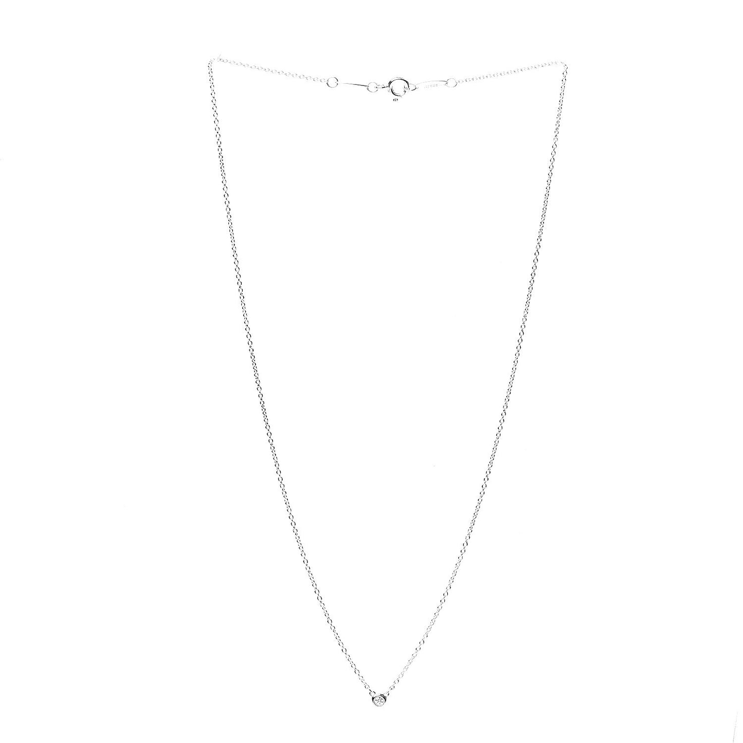 Sterling Silver Diamond .03ct Elsa Peretti Diamonds by the Yard Pendant Necklace