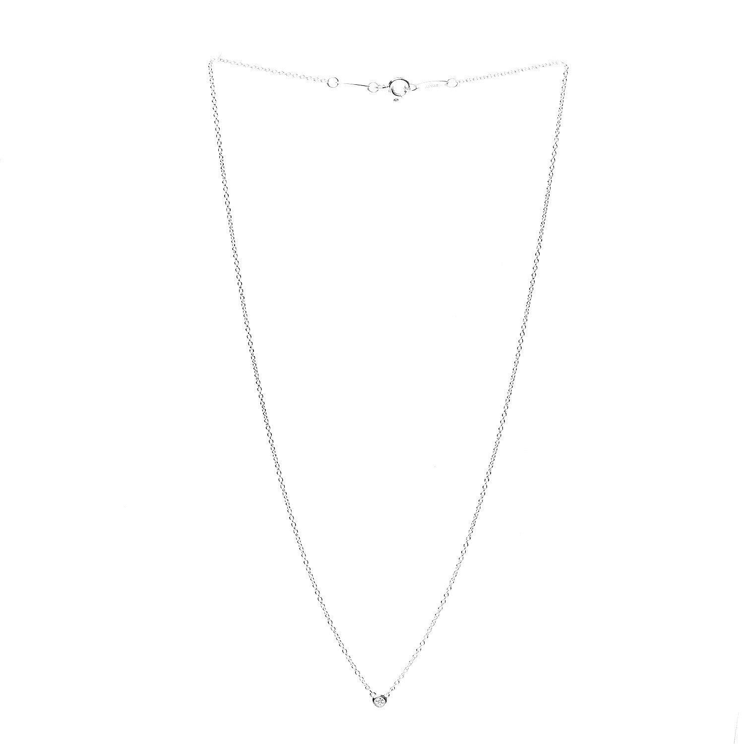 Tiffany Sterling Silver Diamond .03ct Elsa Peretti Diamonds by the Yard Pendant Necklace 2 of 4