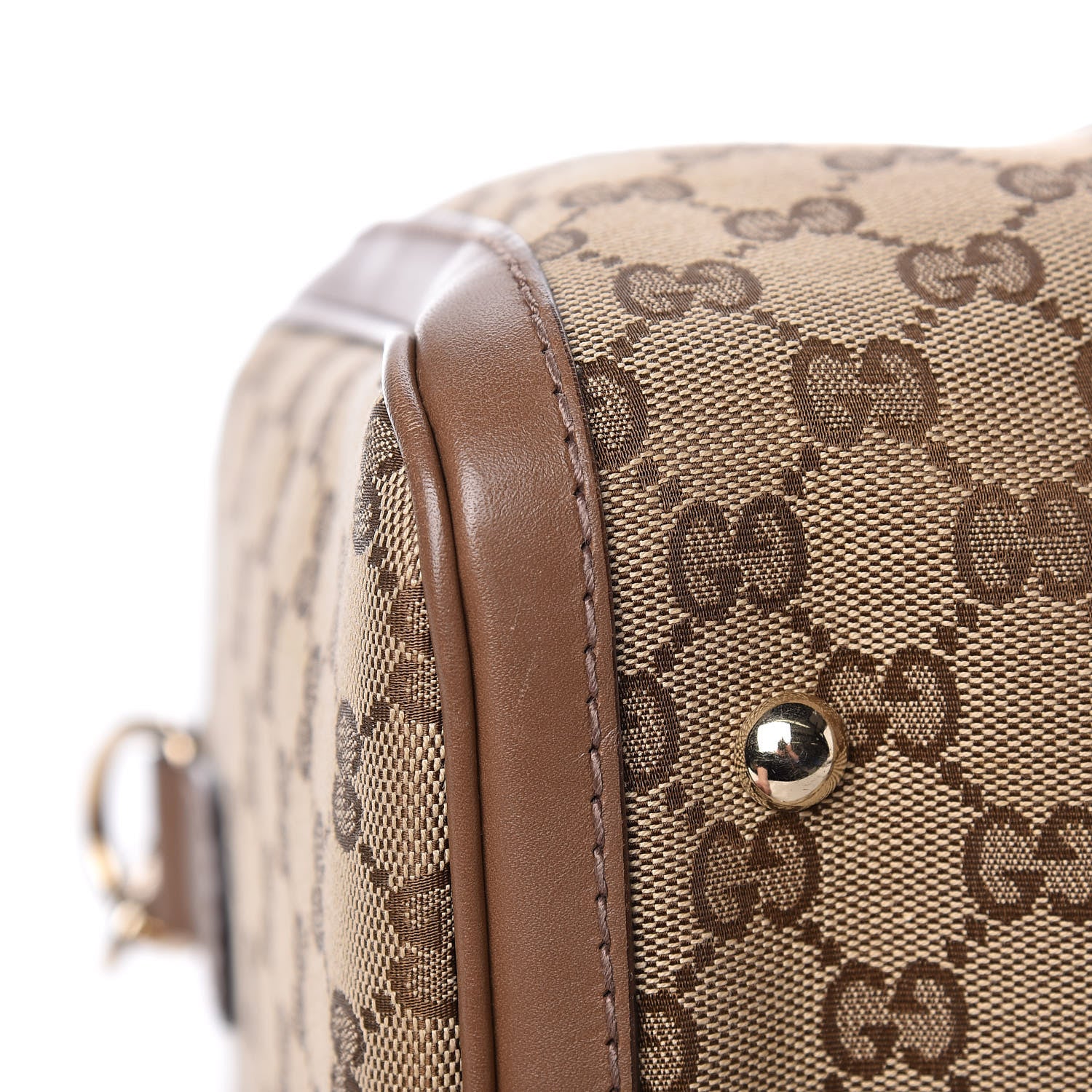 Gucci Monogram Vintage Web Medium Boston Maple Brown 13 of 18