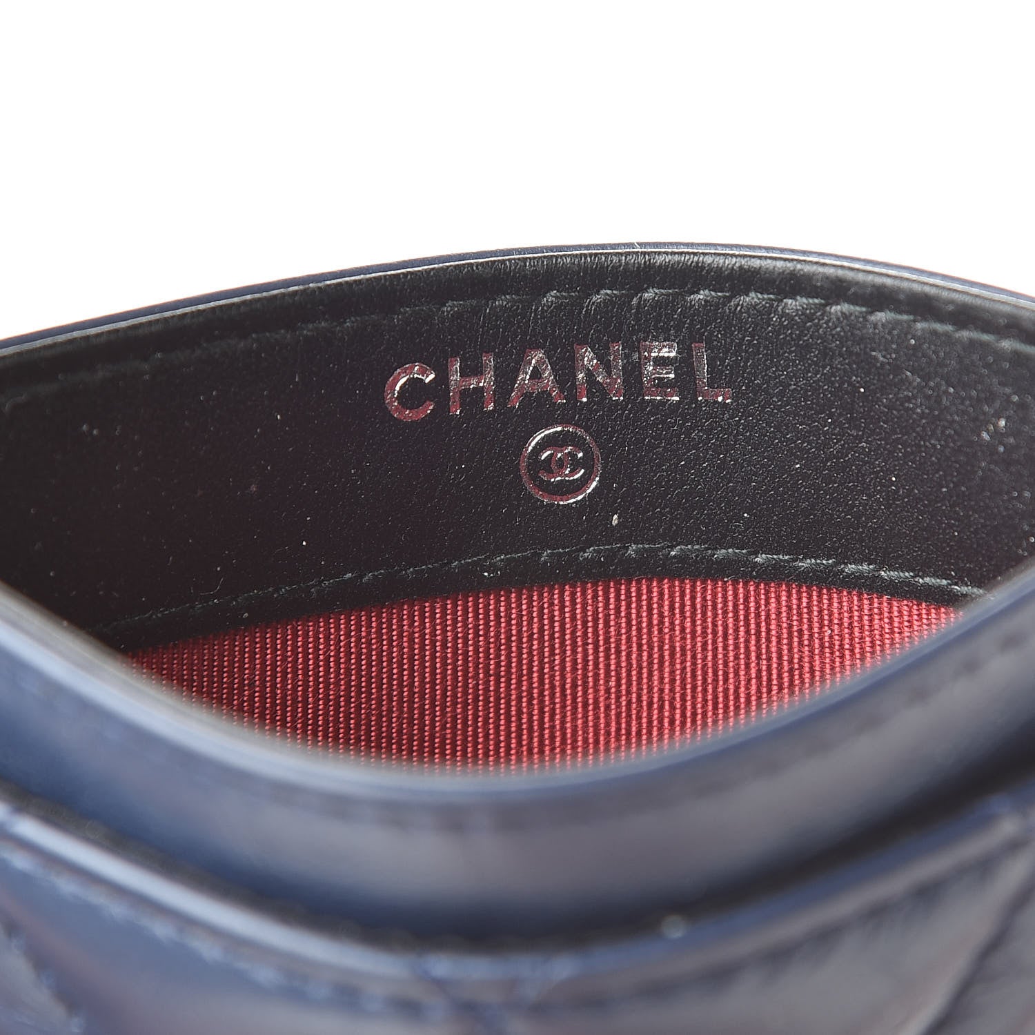 Chanel Aged Calfskin Quilted Gabrielle Card Holder Wallet Navy Black 6 of 9